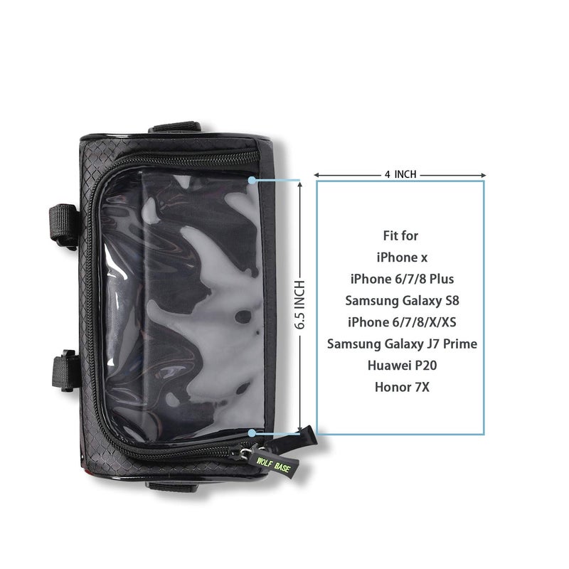 Oranlife Bike Handlebar Bag, Waterproof Phone Cycling Mount Front Bags, Bicycle Storage Bag with Removable Shoulder Strap, 6 inch Transparent Pouch, Best Gift - Image 4